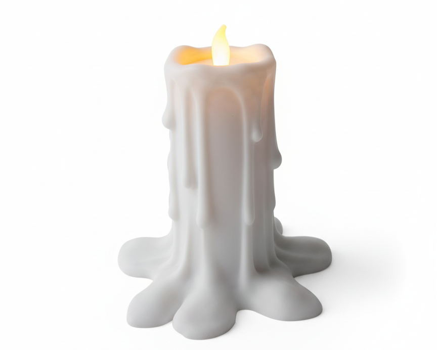 Professionele productfoto kunststof kaars met LED-theelichtje